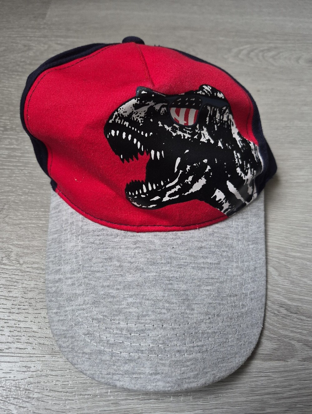 T-Rex Dinosaur Baseball Adjustable Cap Hat Youth Size Red Blue Gray